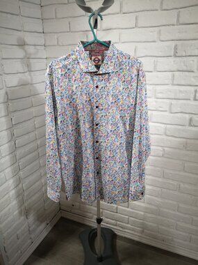 Jermyn & Bond Men's Size XL Multi Colored Pattern Modern Fit Long Sleeves Shirt